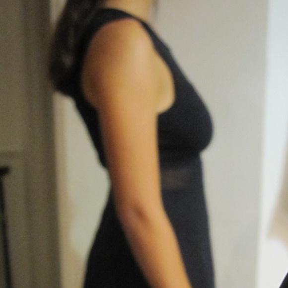 Fit and flare little black dress mesh panel - Picture 6 of 8